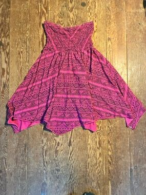 Billabong Strapless Pink Aztec Print Sundress